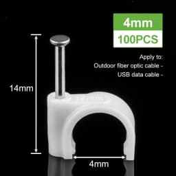 100PCS 4/5/6/7/8/9/10/12mm Circle Nail Clip Wire Management Clamp White Fixing Round Steel Nail Wall Hanging Cable Clips