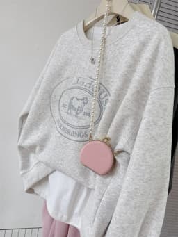 Afashion Spring 2026 Chic Embroidered Letter Sheep Loose Women's Sweatshirt Korean Style round Neck Long Sleeve Casual Comforta