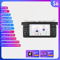 Hizpo 7" AI Voice Autoradio For BMW E46 M3 318/320/325/330/335 Android Auto Radio Carplay 4G DSP Car Multimedia GPS 2din Stereo