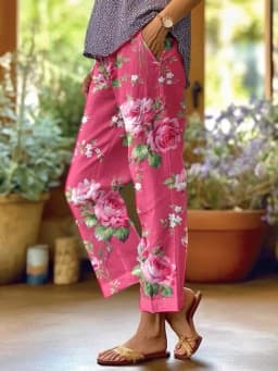 Ladies New Hot Plus Size Printed Simple Roll-up Casual Pants Streetwear Women PantsNine-minute Pants Breathable CoolSummer