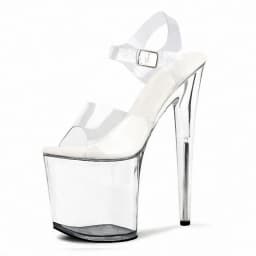 Stripper Shoes Clear 20cm Rhinestone Platform Hate Sky High Sandals Nightclub Model Shining 8inches High Heels New Bride Exotic