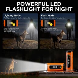 ABQP Ultrasonic Dog Repeller 50FT Range Dog Bark Deterrent Device Anti-Bark Device for Dog Training With LED Flashlight