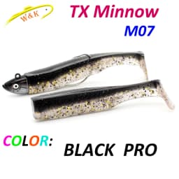 Texas Black Minnow M07 for Walleye and Bass Fishing 7 cm Soft Lure 6.5g Weedless Head Super Soft Shad Lure with 1 0 Worm Ho