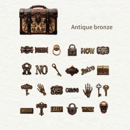 25 Sheets Vintage Nostalgic objects Scrapbooking Sticker Pack PET Materials Creative Stickers DIY Collage Journaling Supplies