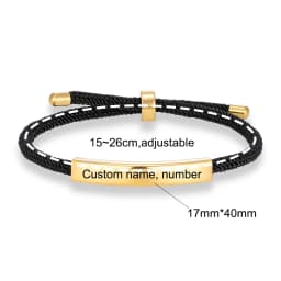 MKENDN Punk SOS Custom logo Name Engrave Text Rope Bracelet customize Stainless Steel Bracelets For Women Men ID Bracelet