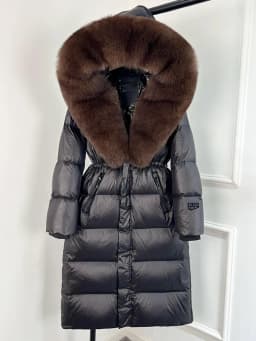 Janveny Thick Glossy Long Puffer Jacket Women Real Fox Fur Hooded 2026 Winter 90% Duck Down Coat Waterproof Female Warm Parkas