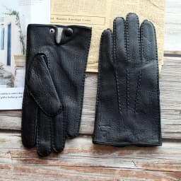 Deerskin Gloves Men's Touch Screen High-Quality Leather 2025 New Hand-Stitched Thin Wool Lining Keeps Warm in Autumn and Winter
