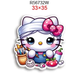 Hello Cat 10pcs/lot San Resin Planar Transparent Glitter Acrylic Flatback for Charms DIY Bow Craft Supplies Phone Case Decor