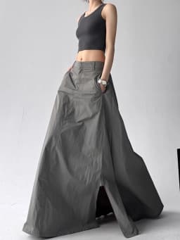 SuperAen 2025 Summer New Solid Skirt for Women Sweet High-waisted High Street A-line Long Skirts