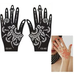 Pattern Tattoo Stencils for Women Hollow Henna Flower Tattoo Stencils for Hand Fingers Reusable Tattoo Templates Tattoo Tools