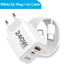 Lenovo 240W GaN PD USB C Charger For iPhone 17 16 15 14 13 Pro Max Phone QC 3.0 PD 3.0 USB Type C Fast Charging for Xiaomi iPad