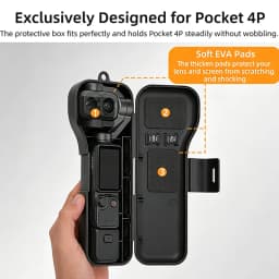 Hard Case for DJI Osmo Pocket 4P,Gimbal Screen Protective Cover with Built-in Filter Storage Pocket 4 Pro Accessories