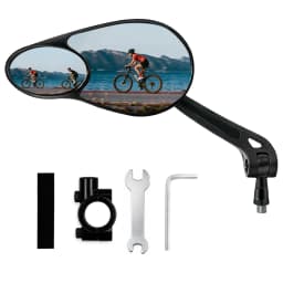 Bike Mirror Handlebar Mount, 360° Adjustable Dual-View Foldable Rear View Mirrors, Maximized Safety with Lightweight Scratch-Res