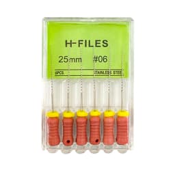 6Pcs/Pack Dental Files Hand Use H-Files 21/25mm Stainless Steel Endodontic Root Canal Files Dentist Tools Dental Lab Instruments