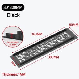 50/80cm Wide Rectangle Aluminum Alloy Air Vent Ventilator Grille Cover Doors Cabinet Wardrobe Breathable Mesh Air Vent