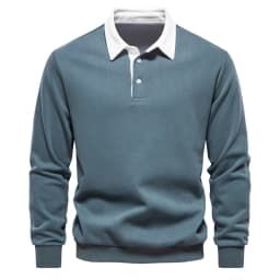 2025 Spring Autumn Polo Neck Sweatshirts for Men Fashion Smart Casual Cotton Mens Hoodies Sweatshirts High Quality Pullover Tops