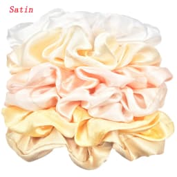 16/6-Piece Women's Pure Color Satin Large Scrunchie Daily Simple Atmospheric Set