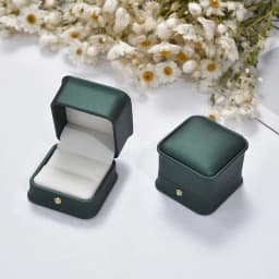 Wire-drawing PU Leather Crown Button Ring Storage Box Jewelry Packing Box Crown Buckle Ring Stud Jewelry Set Box