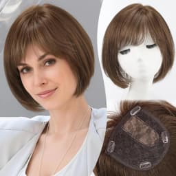 Short 6.5*6.5inch Large Base Hair Pieces Silver Gray Human Hair Toppers 10 inch Toppers for Women with Multiple Non-slip Clips