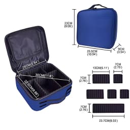 Makeup Bag Train Case Makeup Cosmetic Bag Organizer Portable Artist Storage Bag With Adjustable Dividers Makeup Brush Case