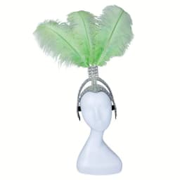 Carnival Headpiece Adorned with Rhinestones And Detachable DIY Feathers Featuring Stage Performances And Adjustable in Size