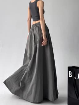 SuperAen 2025 Summer New Solid Skirt for Women Sweet High-waisted High Street A-line Long Skirts