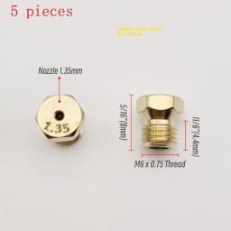 5PCS Brass Burner Gas Hob LPG- Conversion Kits Jets 50 65 70 87 95 Brass Nozzle For Gas Stove Brass Nozzle Propane Injector