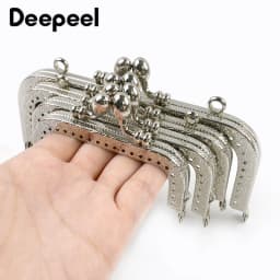 1/2/5Pcs Silver Embossed Metal Purse Frame Kiss Clasp  8.5-20cm Bag Handle for Handbag Wallet WovenBag DIY Handmade Accessories