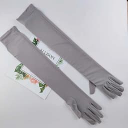 55CM Stretch Mesh Transparent Sun Protection Ice Silk Sleeve Women Summer Outdoor Sports Cycling Sunscreen Sexy Lace Long Gloves
