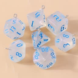Leslie 7pcs/set Colorful Different Number Acrylic Dice Charms Game Props Multi-faceted Digital Dice for DIY Jewelry Making