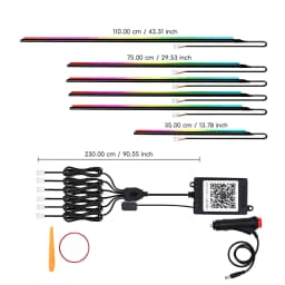 5/6/9/10in1 Symphony Car Ambient Light Interior Acrylic Guide LED Strip Light Cigarette Decoration Atmosphere Lamp APP Control