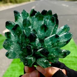 Pretty Green PHANTOM Crystal Cluster Rough Splicing Mineral Specimen