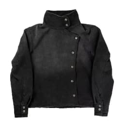 Y2k new solid color stand up collar buckle retro design women jacket streetwear high street men and women hoodie