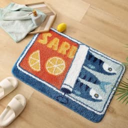 VIKAMA Cute Sardine Can Bath Mat, Non-Slip Washable Fun Cartoon Carpet for Bathroom Entryway Foot Mat Home Decoration
