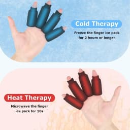 Finger Ice Sleeves 4PCS Finger & Toe Cold Gel Ice Packs, Thumb Ice Packs Hot Cold Compression Sleeves for Arthritis Hand Care