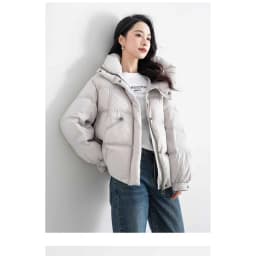 Jacket Korean Thickened Puff Feather Cotton Jacket Women Winter New Loose Warm Fashion Zipper Hooded