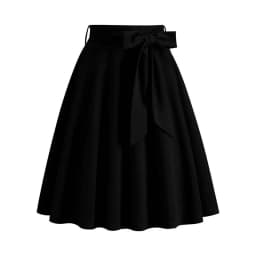 Women Retro Vintage Midi Long Skirt Solid Elegant Faldas High Waist A Line 50s Swing Skirts