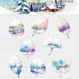 JIANWU Leaf Viewing Series Vintage Maple Leaf Scene Landscape Material Collage Scrapbook Sticker Creative DIY Journal Stationery