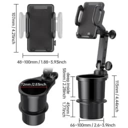 Car Cup Holder Mount Expander with Car Cell Phone Holder 360 Rotation Cup Holder Expander Smartphone Auto Interior Accessories