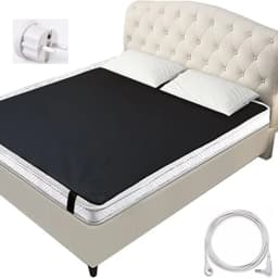 MAXSHARER Grounding Leather Mattress Grounding Sleep Mat Conductive Leather Earthing Mattress Pad for Better Sleep Reduce Stress
