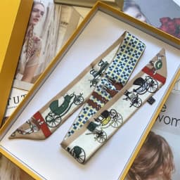 5 * 90Cm Nordic Classic Pumpkin Carriage Twill Silk Women's Decorative Wrapping Bag Ribbon Silk Scarf Small Scarf Wholesale