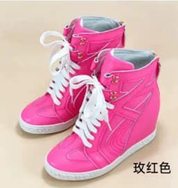 Two-Tone Snake Print Wedge High Top Sneakers Women Genuine Leather Lace Up Hidden Wedge Ankle Boots Platform Casual Shoes Lady