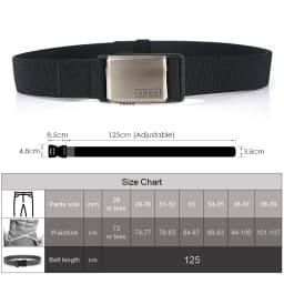 KOLBER Magnetic Elastic Belt for Men Quick Release Silver Buckle Casual belt Male Adjustable Stretch Waistband Hiking Girdle