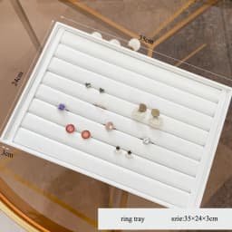 Tray for Storage Rings Bracelet Exhibition Black/White PU Leather Jewelry Pallet Necklace Jewelry Organizer Showcases