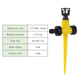 1/2" Male Thread Rotating Sprinklers Irrigation Water Spray Sprinkler Lawn 360° Rotary Watering Nozzles garden watering system