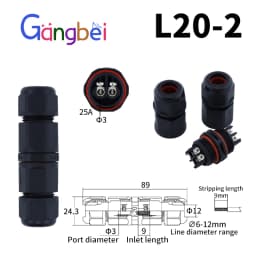IP68 L12 L16 L20 L25 Waterproof Cable Connector 2/3/4Pin Screw Wiring Terminal Wire Connectors for Electrical Light Junction Box