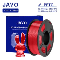 JAYO 1.1KG PETG Filament 1.75mm PETG 3D Printer Filament Fit Most FDM 3D Printer Neatly Wound 3D Printing Materials