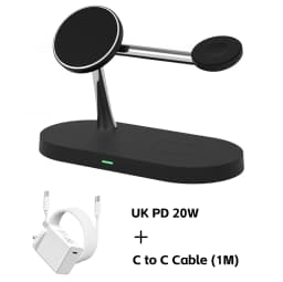 Magnetic Wireless Charger Pad Stand Foldable for iPhone 18-12 Series Apple Watch AirPods 15W Fast Charging Dock Station Light