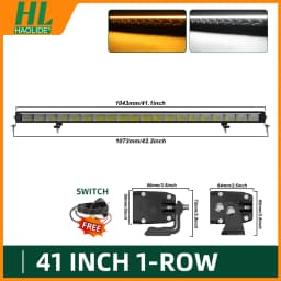HAOLIDE ECE R112 R10 R7 42inch LED Light Bar 3500K/6500K Spot & Flood DRL 32" Offroad Led Bar 4x4 12V 24V for ATV Boat Truck SUV