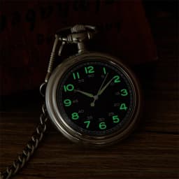 New Classic Retro Luminous Straight Plate Uncovered Double Arabic Numeral Mechanical Pocket Watch Suitable for Men and Women